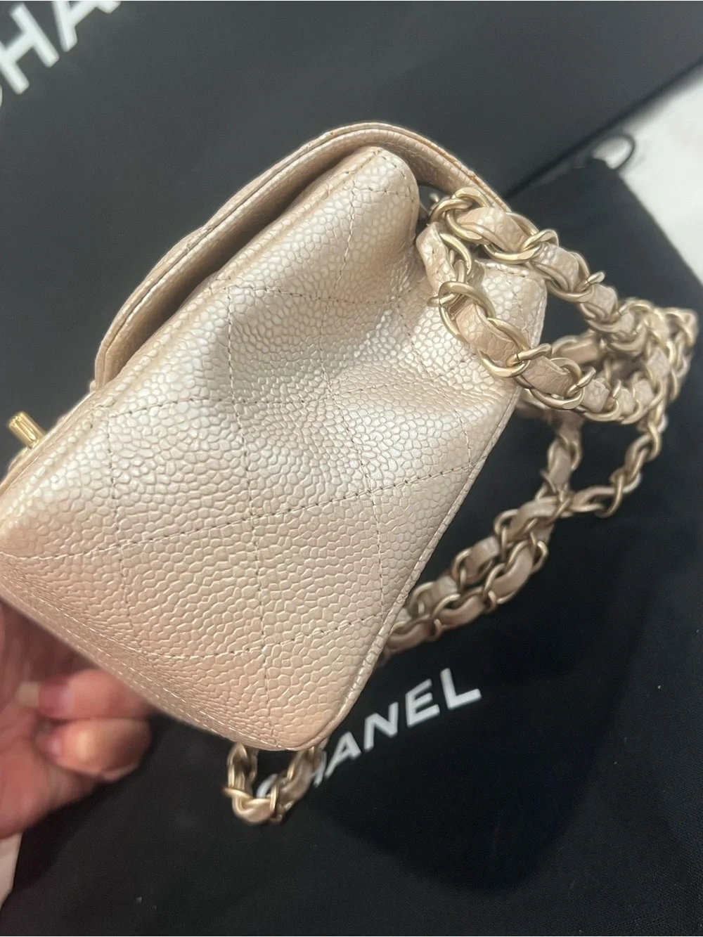 Rare🔥Chanel Classic Caviar Square Flap Bag GHW